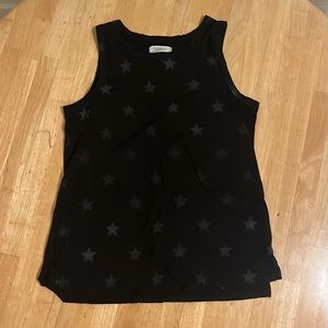 Current/Elliot The Muscle Tank in Noir Airbrushed Stars